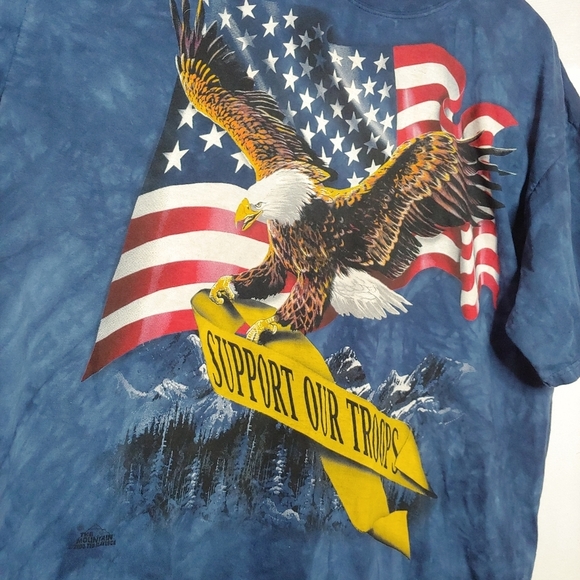 The Mountain Support our Troops Short Sleeve Graphic Tee Eagle Flag USA XL 2005 - Picture 5 of 6
